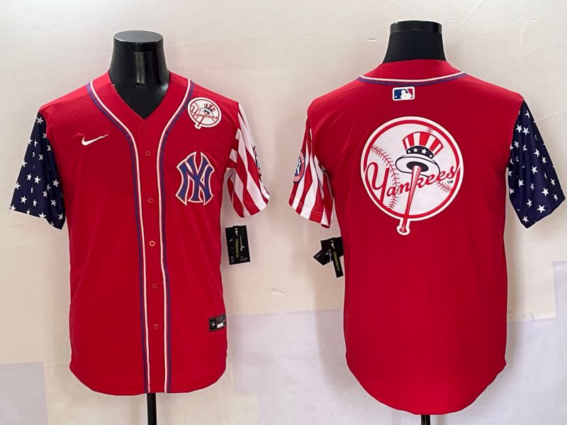 Men New York Yankees Blank Red a generation of national flags Jointly Name 2025 Nike MLB Jersey style 39